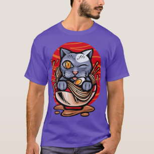 Ramen Cat Japanese Anime Kawaii Girls Official Tee