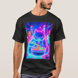 Ramen Cat Japanese Anime Noodles Aesthetic Kawaii  T-Shirt