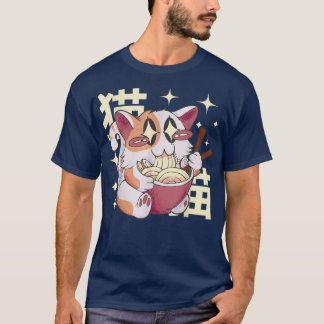 Ramen Cat Japanese Kawaii Cute Noodles Japan Graph T-Shirt