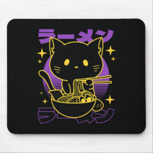 Ramen Cat Japanese  Mouse Pad