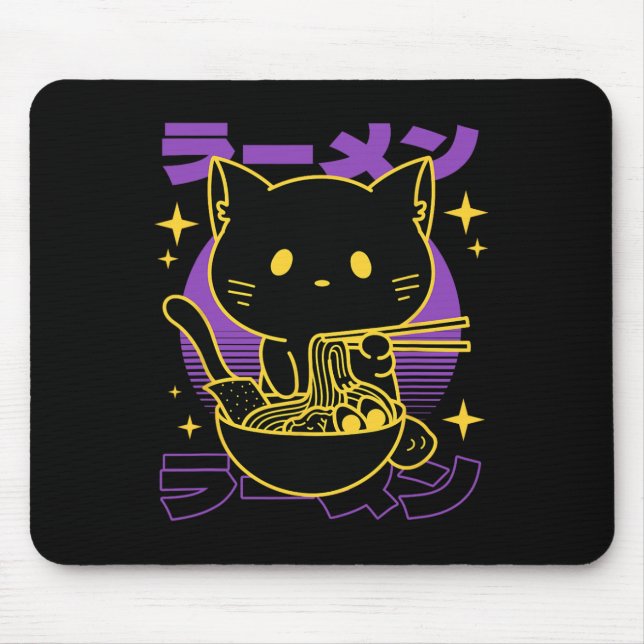 Ramen Cat Japanese  Mouse Pad (Front)