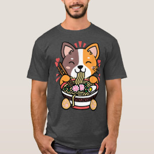 Ramen Cat Kawaii Anime Japanese Food Gift For Girl T-Shirt