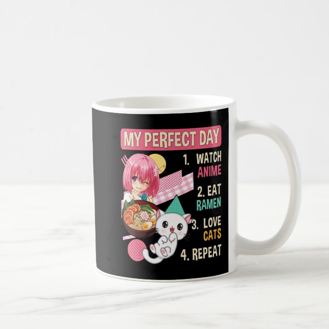 Ramen Cat Kawaii Anime Japanese Food Girls Officia Coffee Mug (Right)