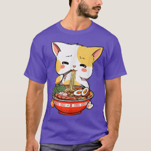 Ramen Cat Kawaii Anime Japanese Food Girls  T-Shirt