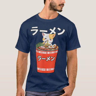 Ramen Cat Kawaii Anime Japanese Food Girls Teenage T-Shirt
