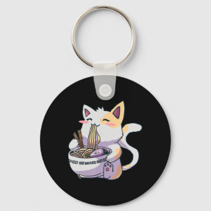 Ramen Cat Kawaii Anime Japanese Gift  Key Ring