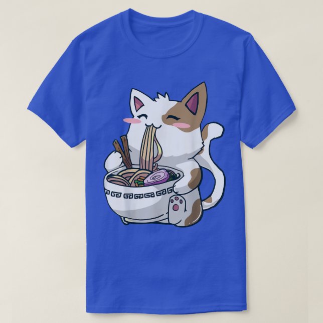 Ramen Cat Kawaii Anime Otaku  T-Shirt (Design Front)