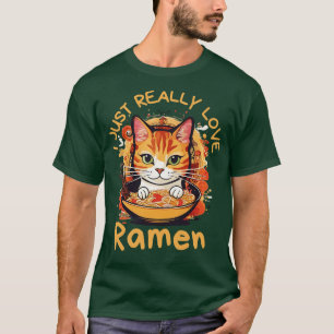 Ramen Cat Kawaii Clothes Otaku Clothing Manga T-Shirt