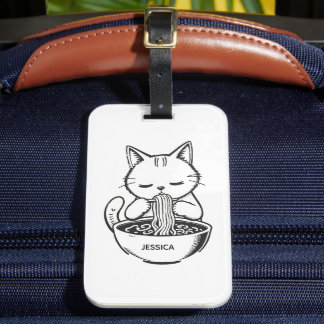 Ramen Cat – Kawaii Japanese Anime Personalized Luggage Tag