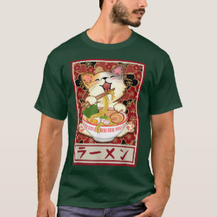 Ramen Cat Kawaii Neko Anime Japanese Food Teens Bo T-Shirt