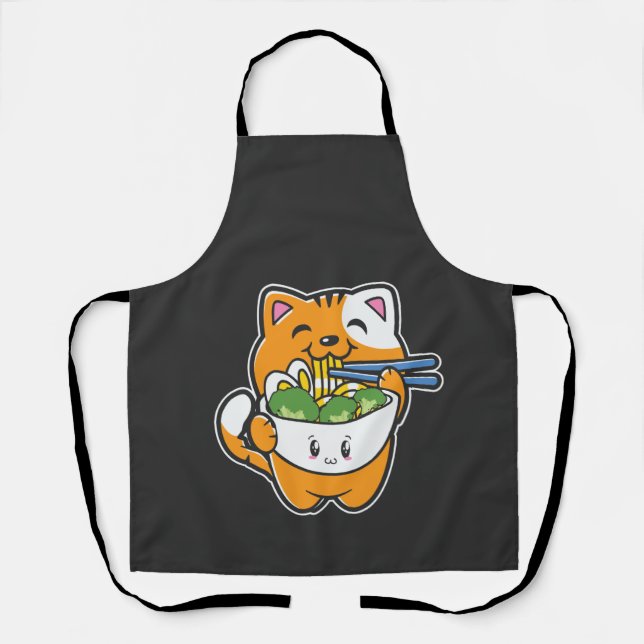 Ramen Cat Kawaii Neko Anime Otaku Cats Japanese    Apron (Front)