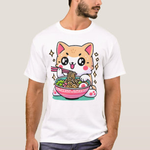 Ramen Cat Kawaii Neko Funny Japanese Anime Lover T-Shirt