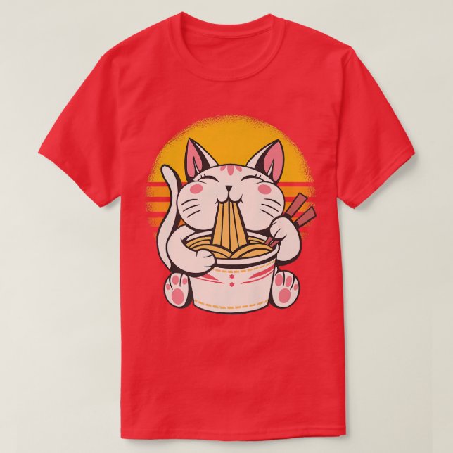 Ramen Cat Lover Kawaii Anime Premium T-Shirt (Design Front)