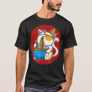 Ramen Cat Neko Anime Cat Lover Kawaii Japanese Gir T-Shirt