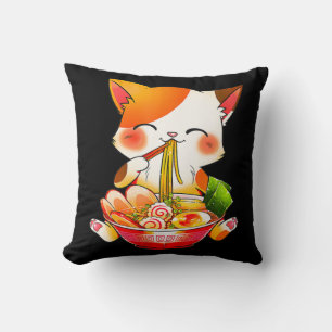 Ramen Cat Neko Anime Kawaii Japanese Food Gift Gir Cushion