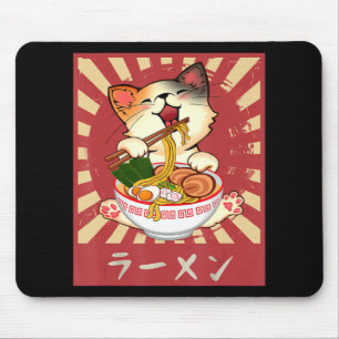 Ramen Cat Neko Anime Kawaii Japanese Merch Gifts G Mouse Pad
