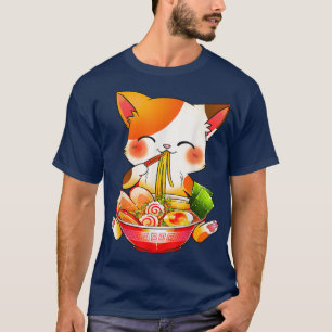 Ramen Cat Neko Anime Kawaii Japanese  T-Shirt