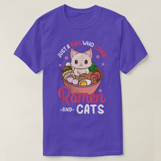 Ramen Cat Neko Anime Kawaii Otaku Girl  T-Shirt (Design Front)