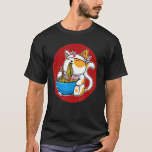 Ramen Cat Neko Cat Lover Japanese Girls Teen T-Shirt