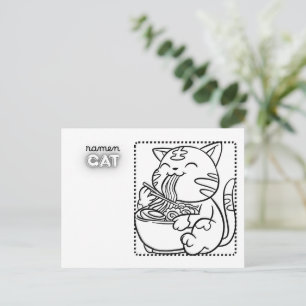 Ramen Cat Postcard * Colouring Page