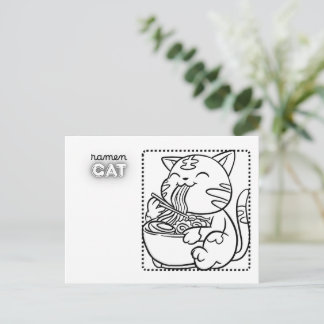 Ramen Cat Postcard * Colouring Page