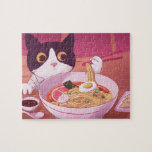 Ramen Cat Puzzle<br><div class="desc">Cat using chopsticks to eat a bowl of ramen.</div>