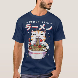 Ramen Cat Ramen Life Kawaii Anime Japanese  T-Shirt