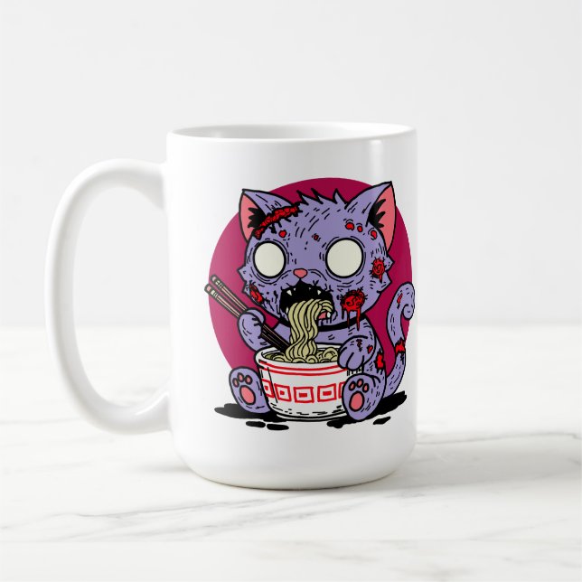 Ramen Cat Zombie Coffee Mug (Left)
