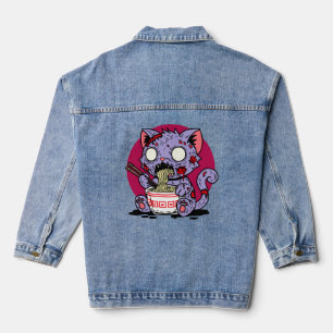 Ramen Cat Zombie Denim Jacket