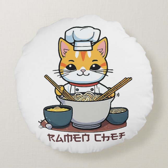 Ramen Chef Round Cushion (Back)