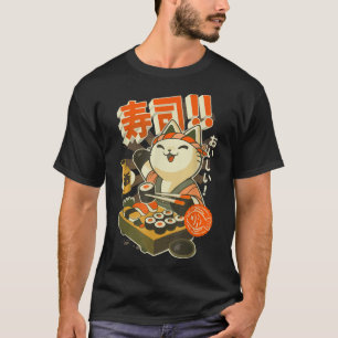 Ramen clothing graphic Cat Sushi Kawaii Anime Japa T-Shirt