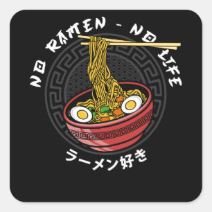 Ramen Club Team   No Ramen No Life Square Sticker