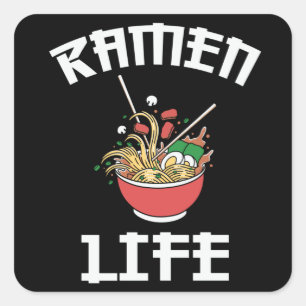 Ramen Club Team   Ramen Life Lovely Design Square Sticker