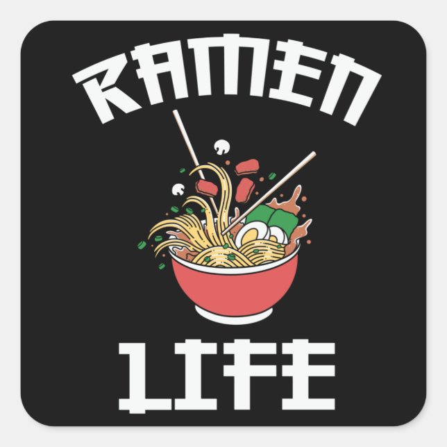 Ramen Club Team | Ramen Life Lovely Design Square Sticker (Front)