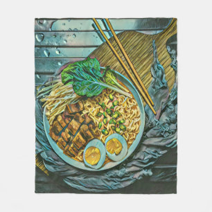 Ramen curing gift fleece blanket