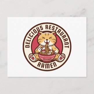 Ramen cute Cat Postcard