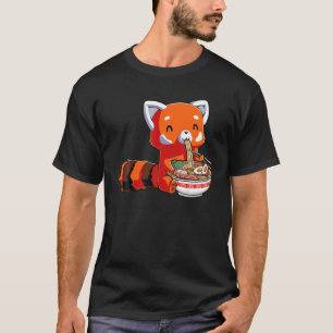 Ramen Cute Red Panda Eating Ramen Noodles Funny An T-Shirt