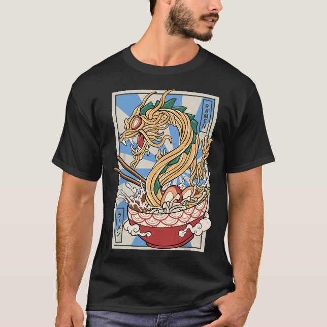 Ramen Dragon Japanese noodles soup T-Shirt (Front)