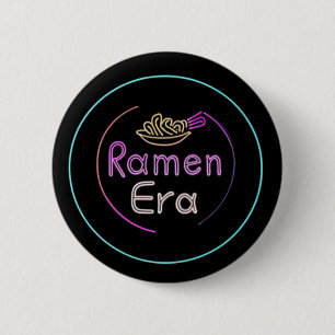 RAMEN ERA, japanese food, NEON STYLE 6 Cm Round Badge