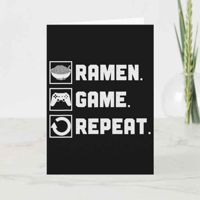Ramen Game Repeat Noodle Video Games Console Gamer Card (Front)