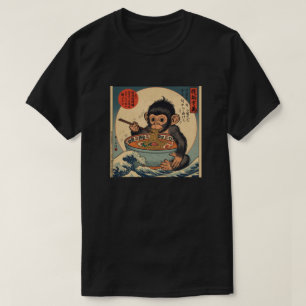 Ramen Japanese Funny Kawaii baby monkey Anime T-Shirt