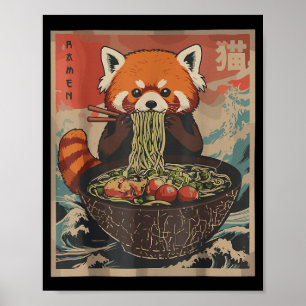 Ramen Japanese Graphic Tees Red Panda Anime Shirts Poster