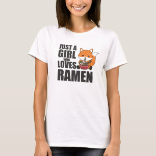 Ramen Japanese Noodle Cute Fox Eats Ramen T-Shirt