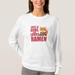 Ramen Japanese Noodle Cute Fox Eats Ramen T-Shirt