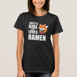 Ramen Japanese Noodle Cute Fox Eats Ramen T-Shirt