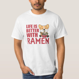 Ramen Japanese Noodles Sweet Corgi Eats Ramen T-Shirt