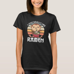 Ramen Japanese Noodles Sweet Monkey Eats Ramen T-Shirt