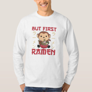 Ramen Japanese Noodles Sweet Monkey Eats Ramen T-Shirt