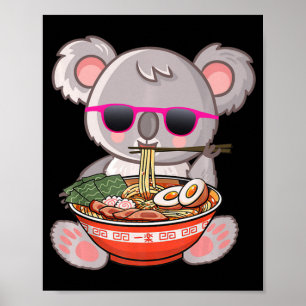 Ramen Koala Anime Otaku Japanese Noodles Gift Girl Poster