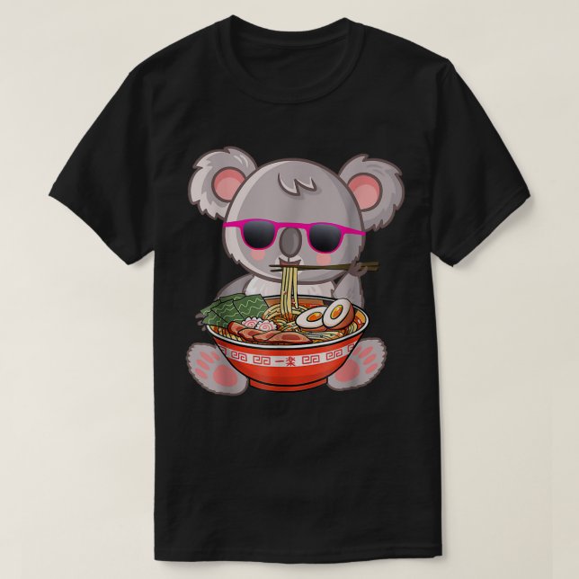 Ramen Koala Anime Otaku Japanese Noodles Gift Girl T-Shirt (Design Front)